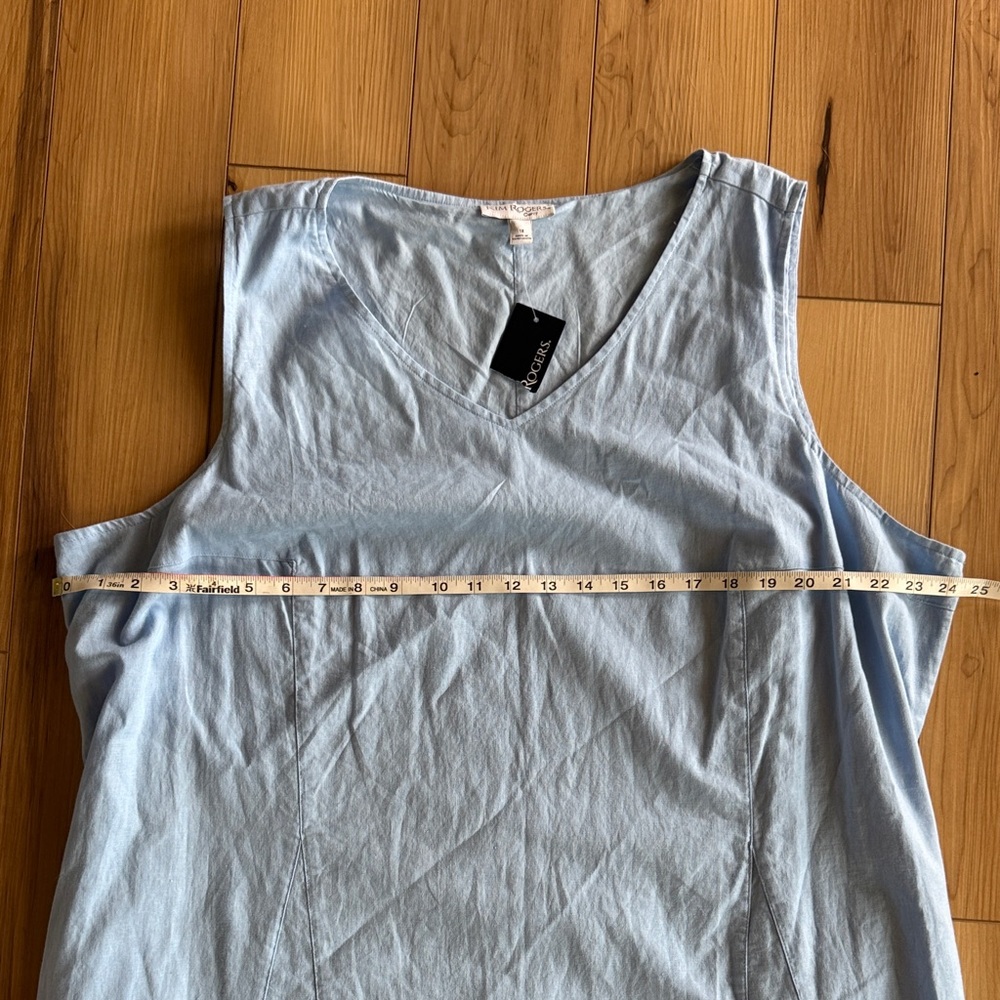 Kim Rogers Sky Blue Tank Top Dress - Linen Blend - Picture 6 of 8